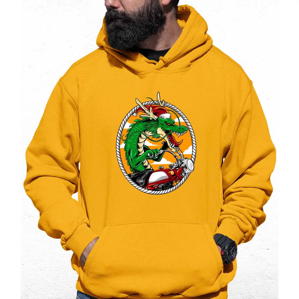 Dragon Biker Santa Colour Hoodie - Tshirtpark.com