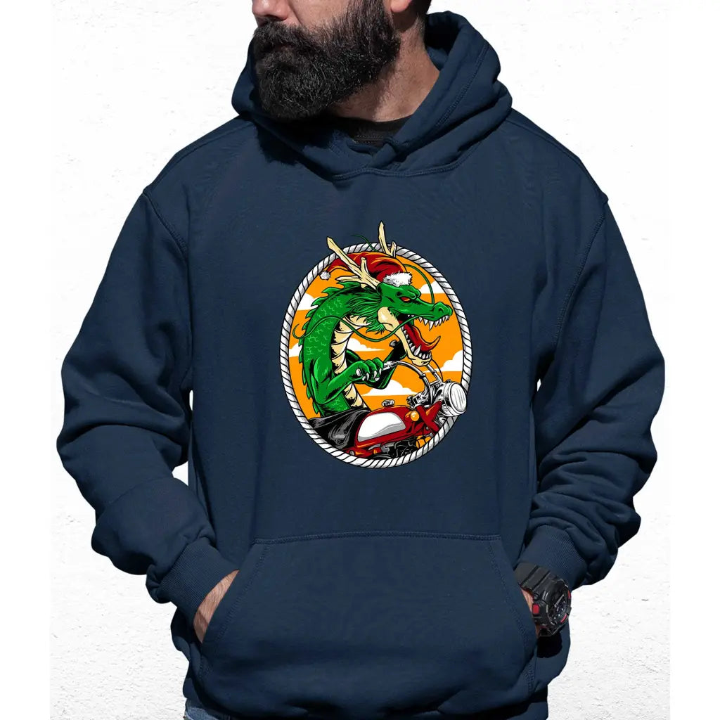 Dragon Biker Santa Colour Hoodie - Tshirtpark.com