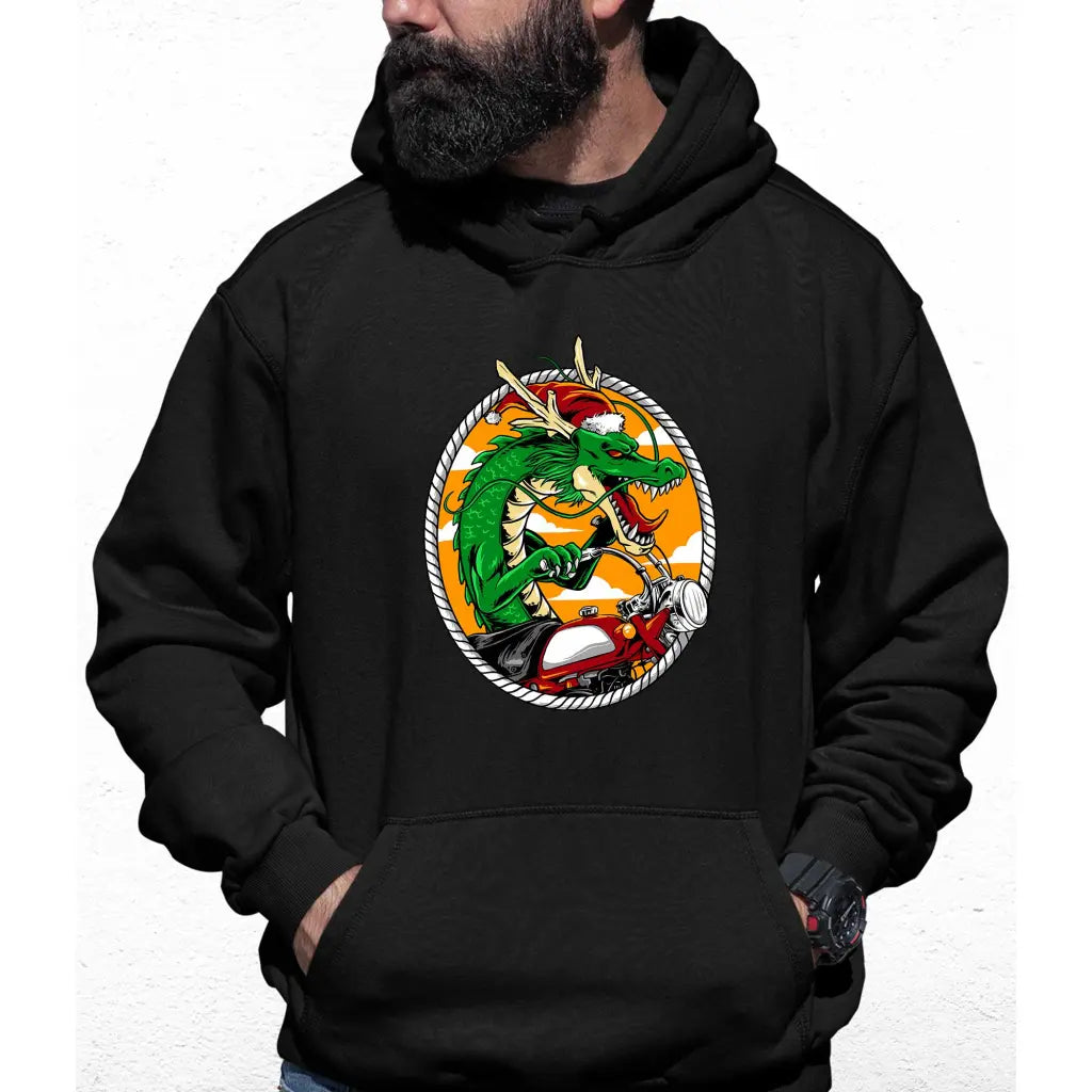 Dragon Biker Santa Colour Hoodie - Tshirtpark.com