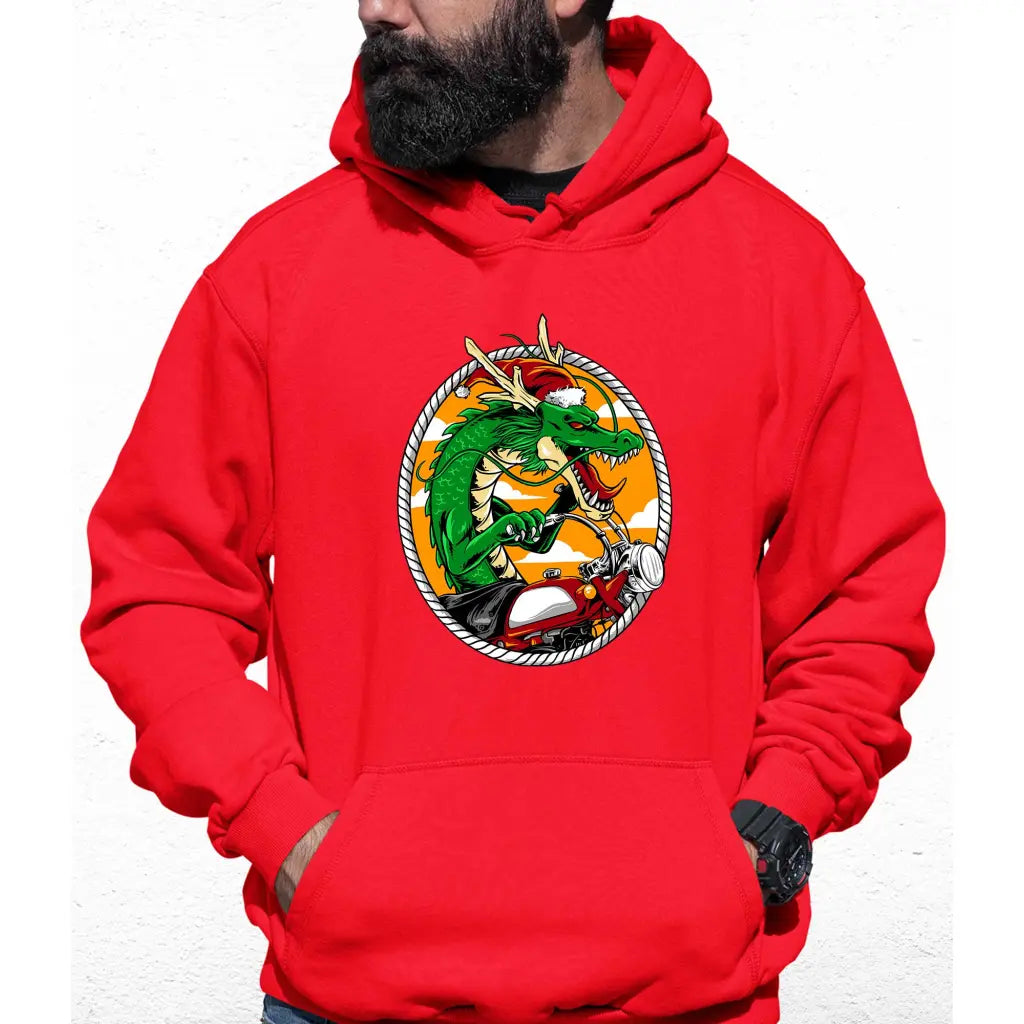 Dragon Biker Santa Colour Hoodie - Tshirtpark.com