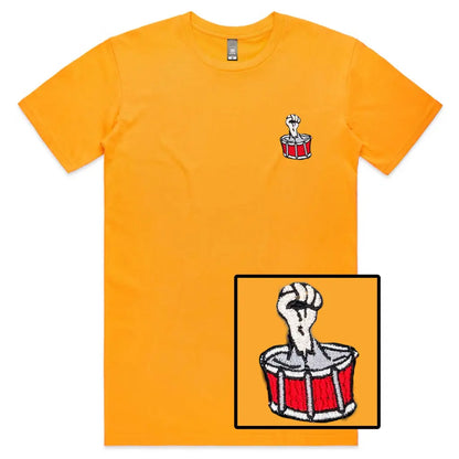 Drum Fist Embroidered T-Shirt - Tshirtpark.com