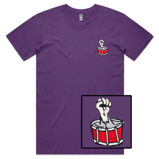 Drum Fist Embroidered T-Shirt - Tshirtpark.com