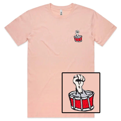 Drum Fist Embroidered T-Shirt - Tshirtpark.com