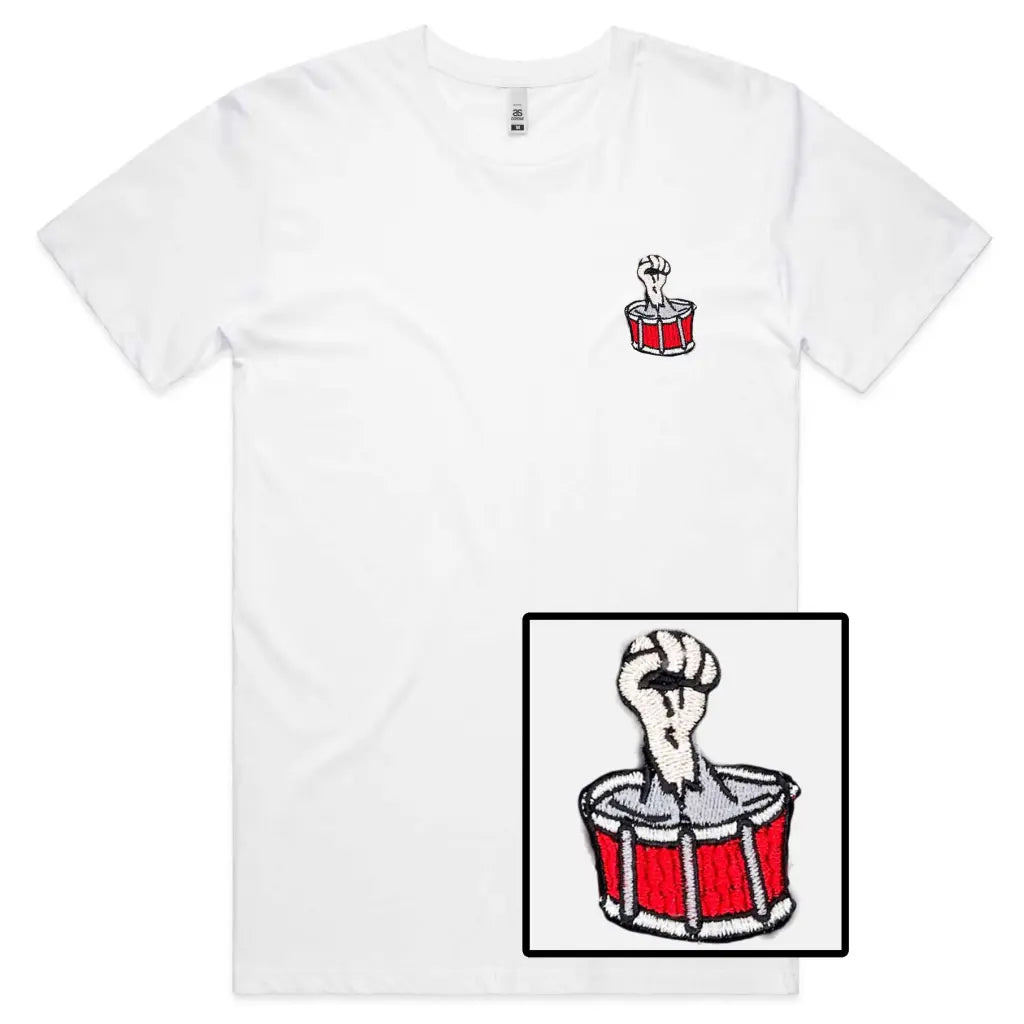 Drum Fist Embroidered T-Shirt - Tshirtpark.com