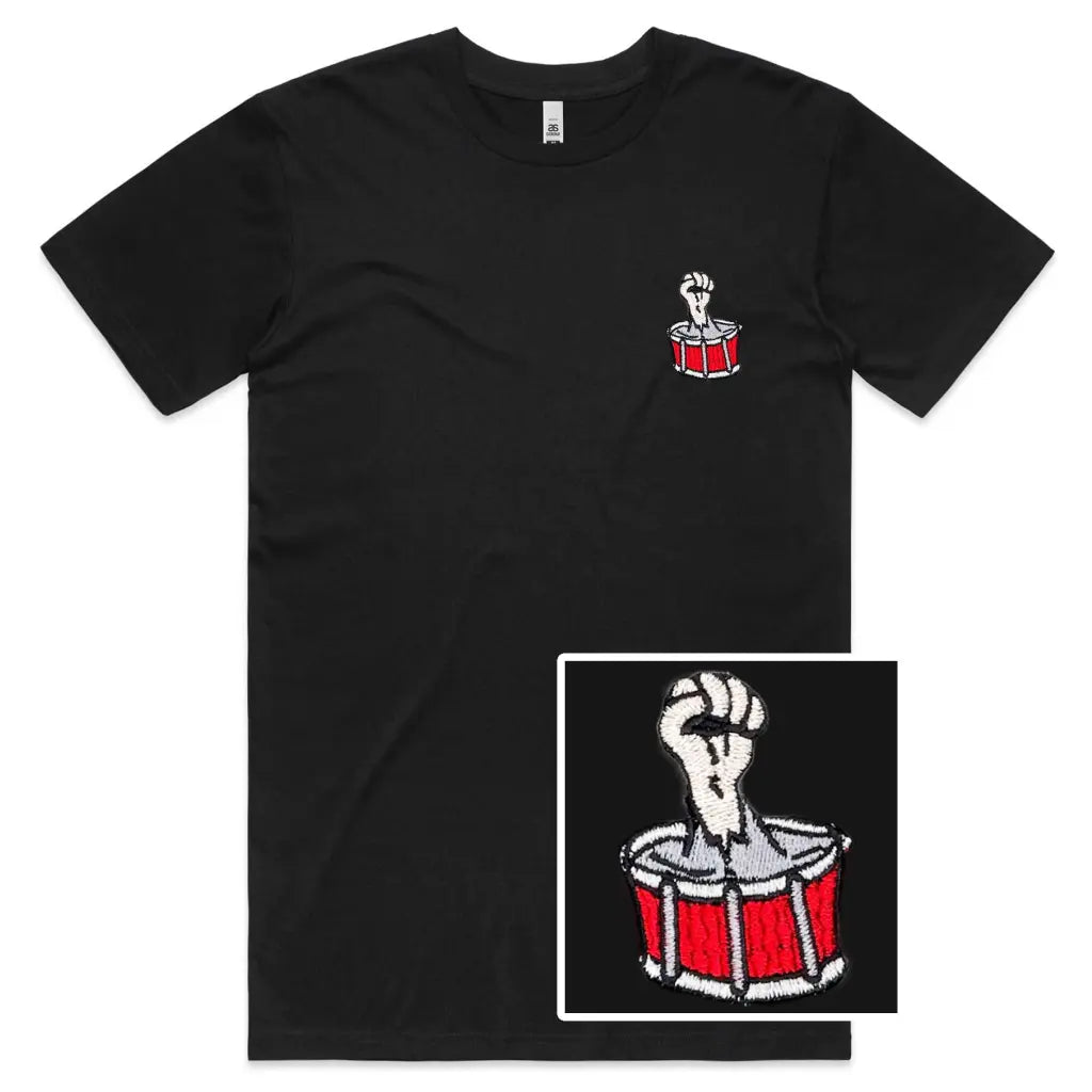 Drum Fist Embroidered T-Shirt - Tshirtpark.com