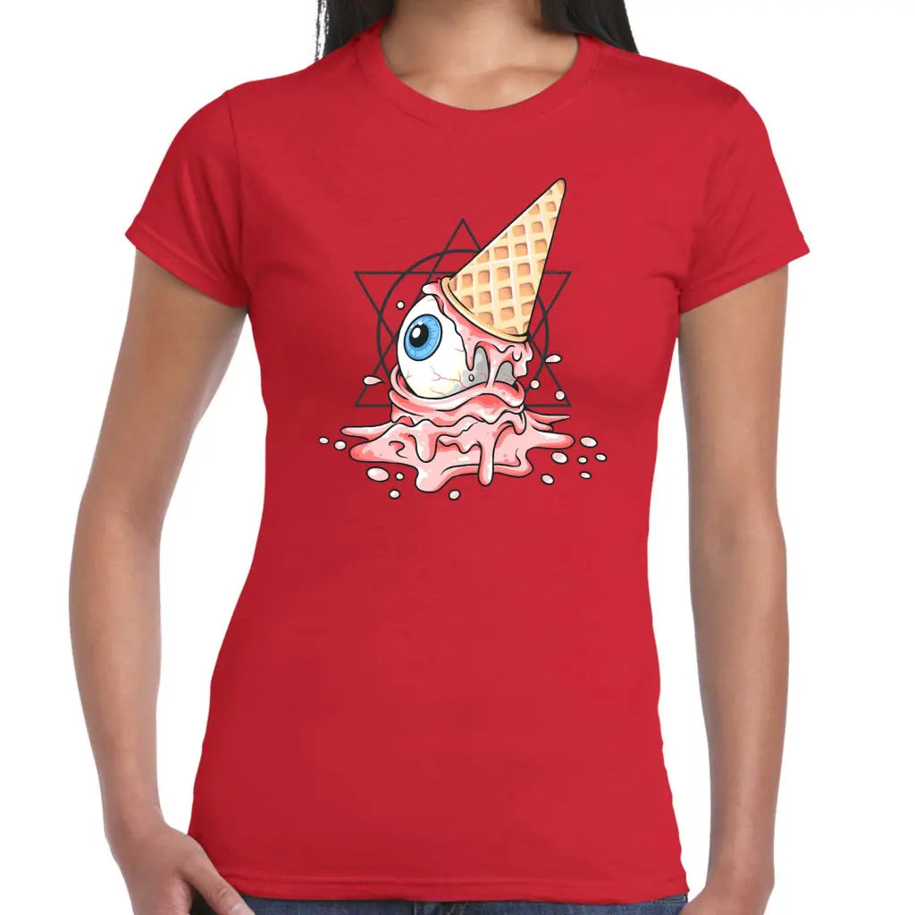 Eye Ball Ice Cream Ladies T-shirt - Tshirtpark.com