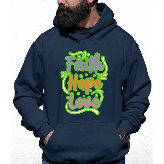 Faith Hope Love Colour Hoodie - Tshirtpark.com
