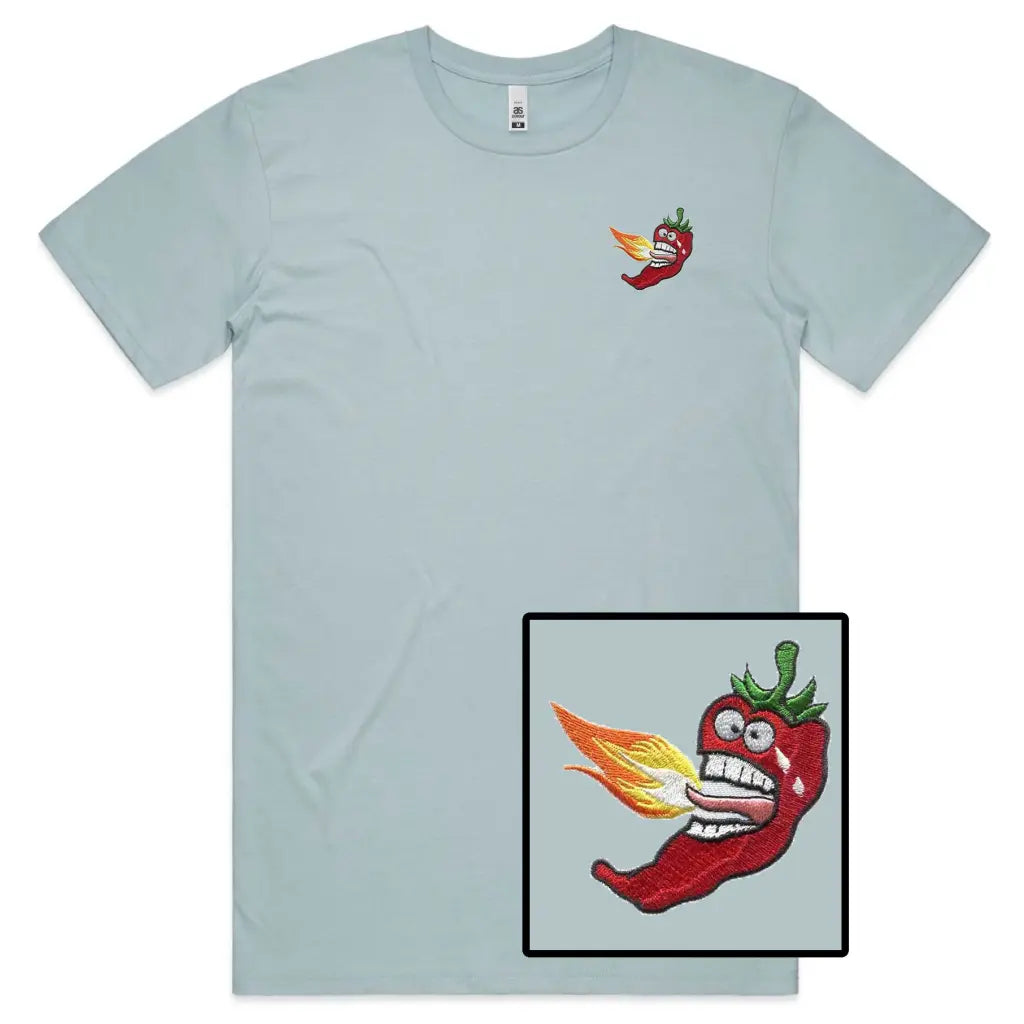 Fire Chilli Face Embroidered T-Shirt - Tshirtpark.com