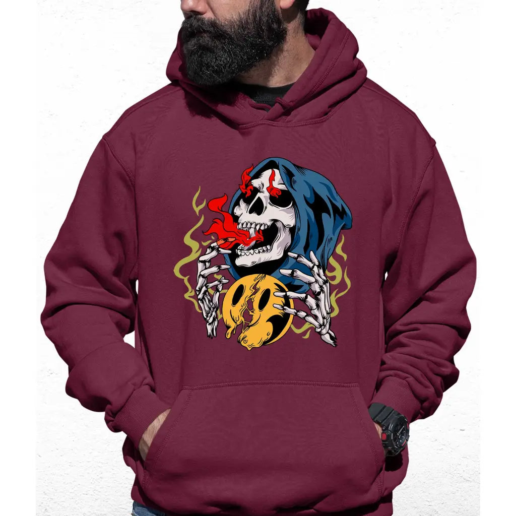 Fire Eating Skull Colour Hoodie - Tshirtpark.com