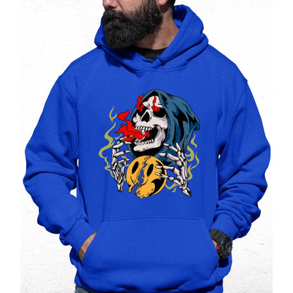 Fire Eating Skull Colour Hoodie - Tshirtpark.com