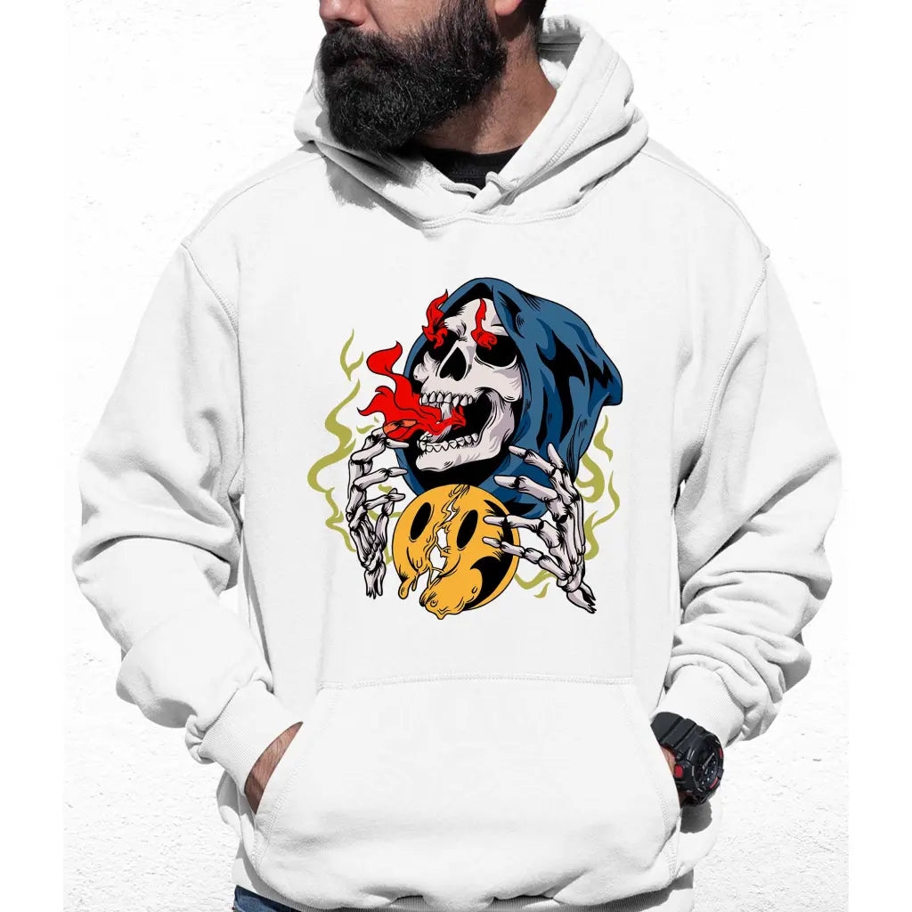 Fire Eating Skull Colour Hoodie - Tshirtpark.com