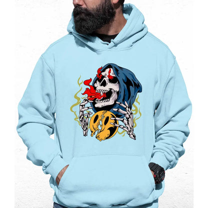 Fire Eating Skull Colour Hoodie - Tshirtpark.com