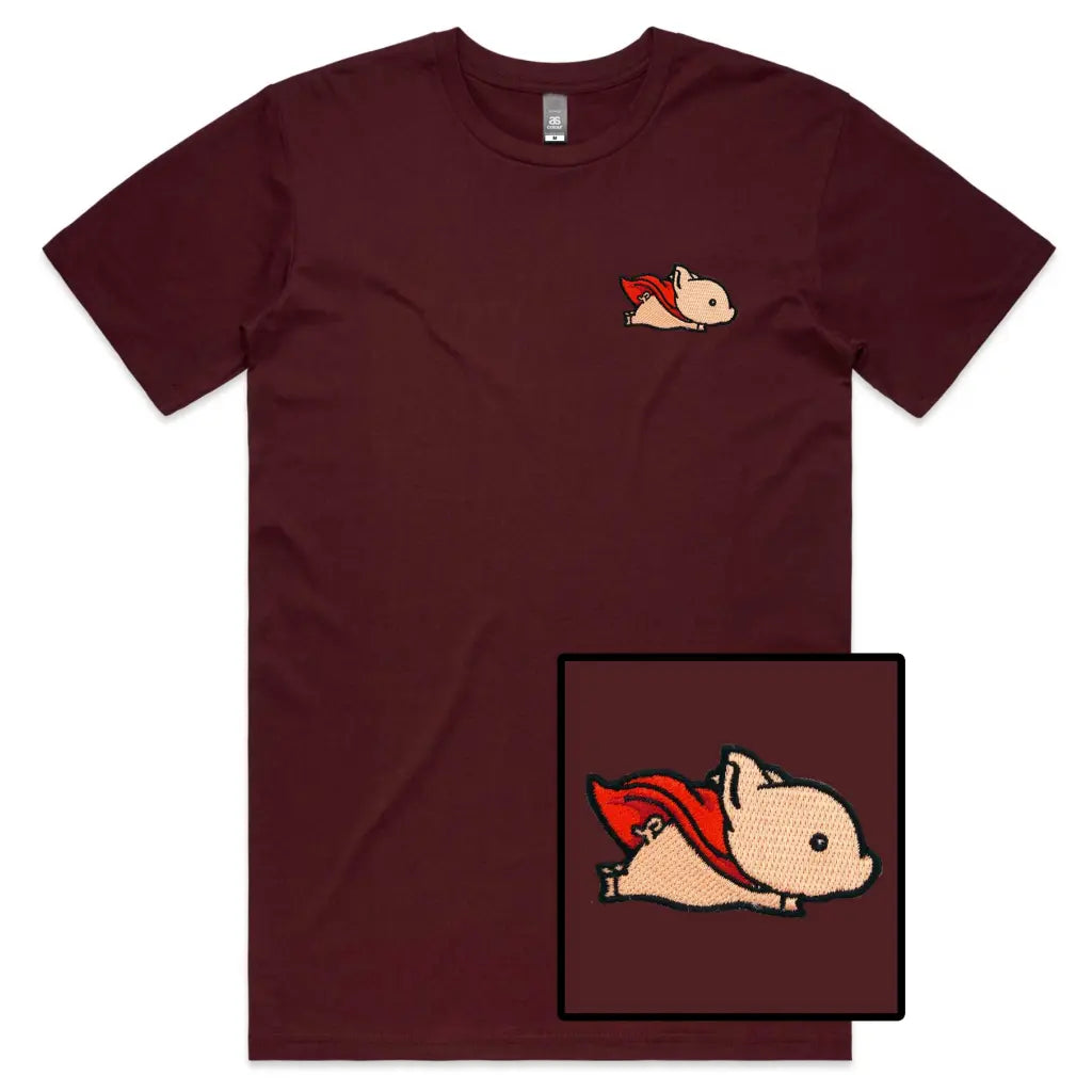 Flying Pig Embroidered T-Shirt - Tshirtpark.com