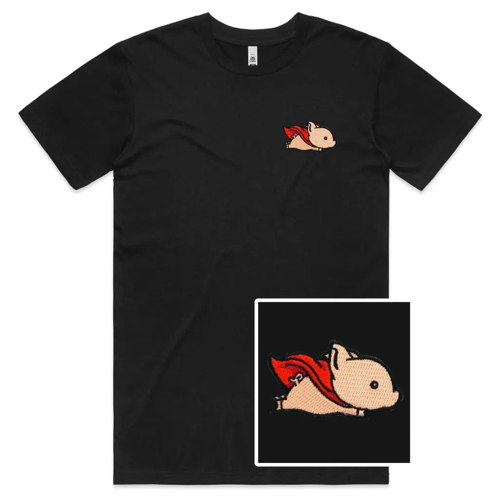 Flying Pig Embroidered T-Shirt - Tshirtpark.com