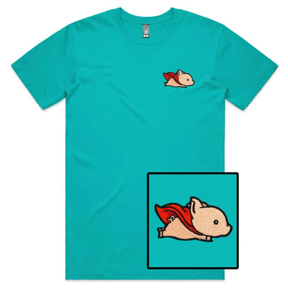 Flying Pig Embroidered T-Shirt - Tshirtpark.com