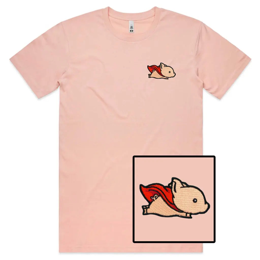 Flying Pig Embroidered T-Shirt - Tshirtpark.com