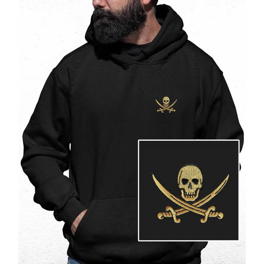 Gold Skull Embroidered Colour Hoodie - Tshirtpark.com