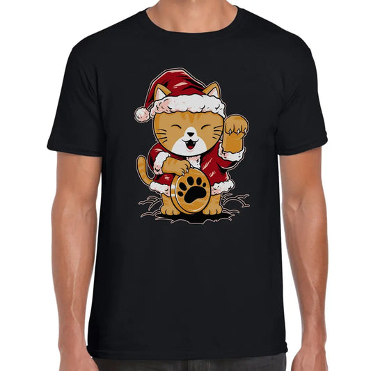 Good Luck Cat Santa T-Shirt - Tshirtpark.com