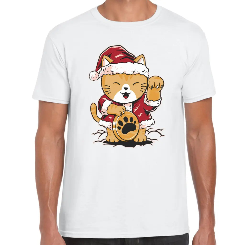 Good Luck Cat Santa T-Shirt - Tshirtpark.com