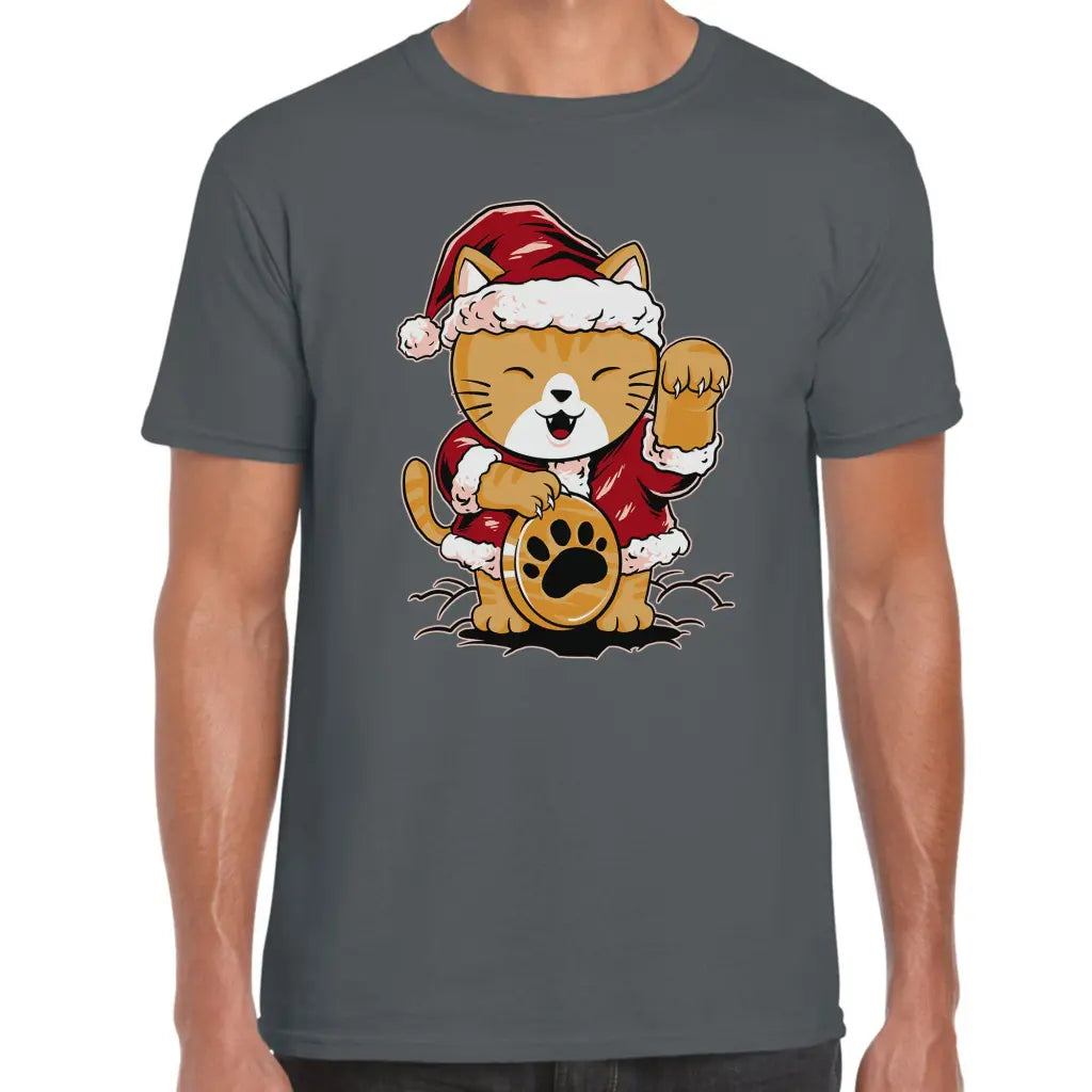 Good Luck Cat Santa T-Shirt - Tshirtpark.com