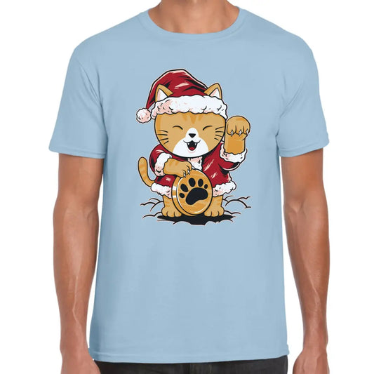 Good Luck Cat Santa T-Shirt - Tshirtpark.com