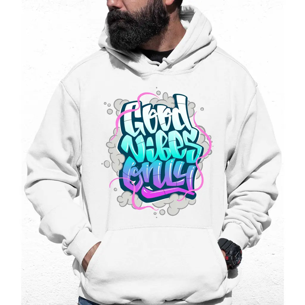 Good Vibes Only Bubbles Slogan Colour Hoodie