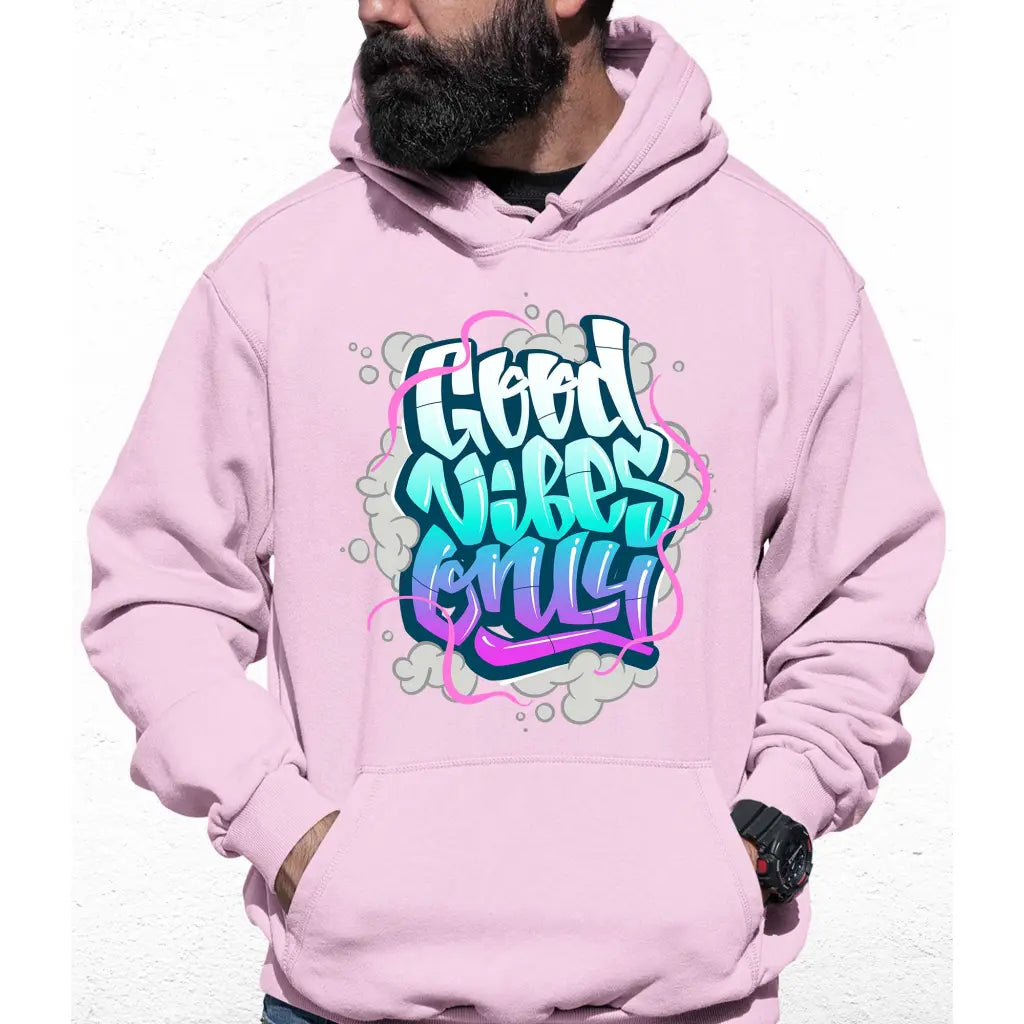 Good Vibes Only Bubbles Slogan Colour Hoodie