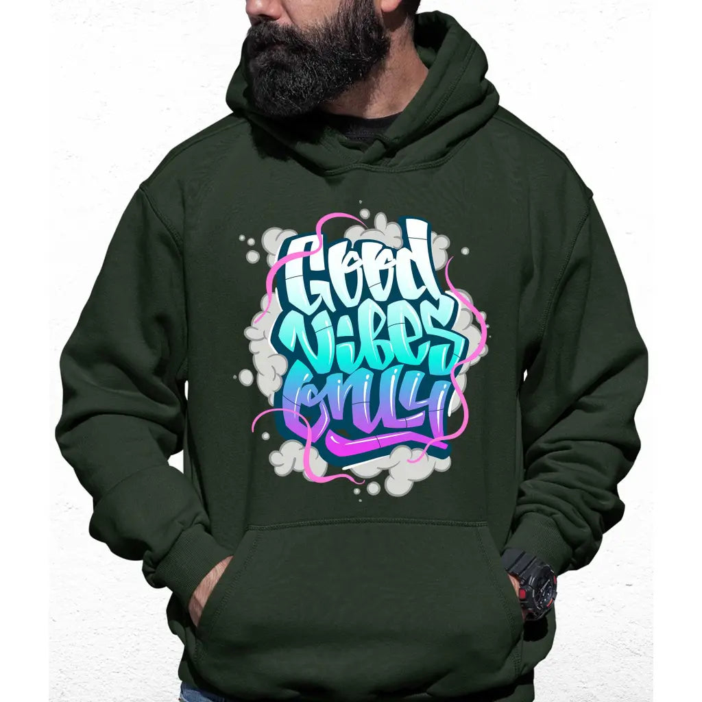 Good Vibes Only Bubbles Slogan Colour Hoodie