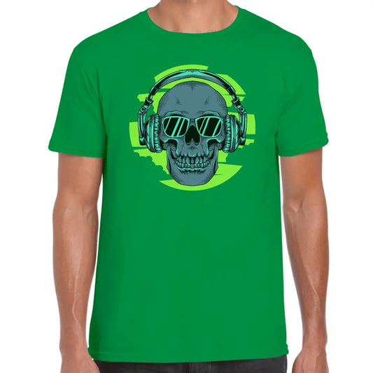 Green Headphone Skull T-Shirt - Tshirtpark.com