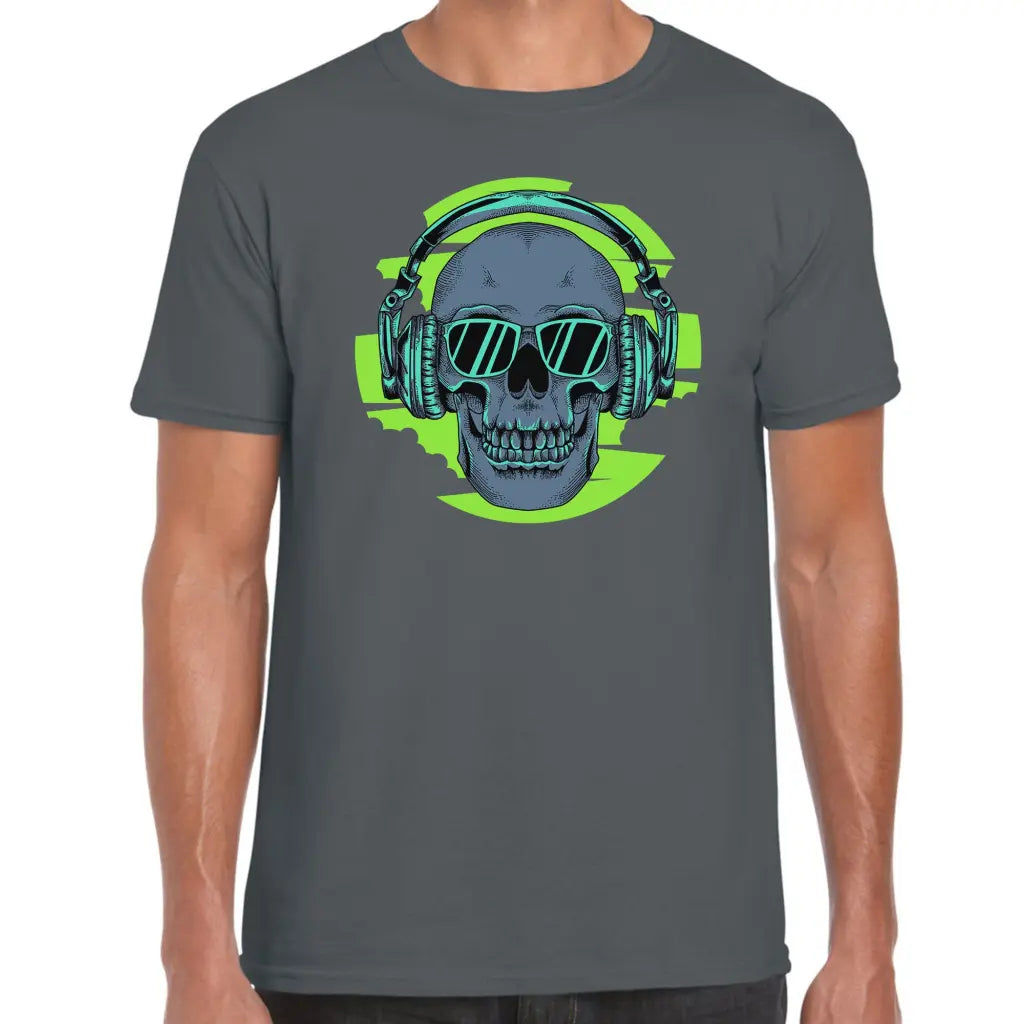 Green Headphone Skull T-Shirt - Tshirtpark.com