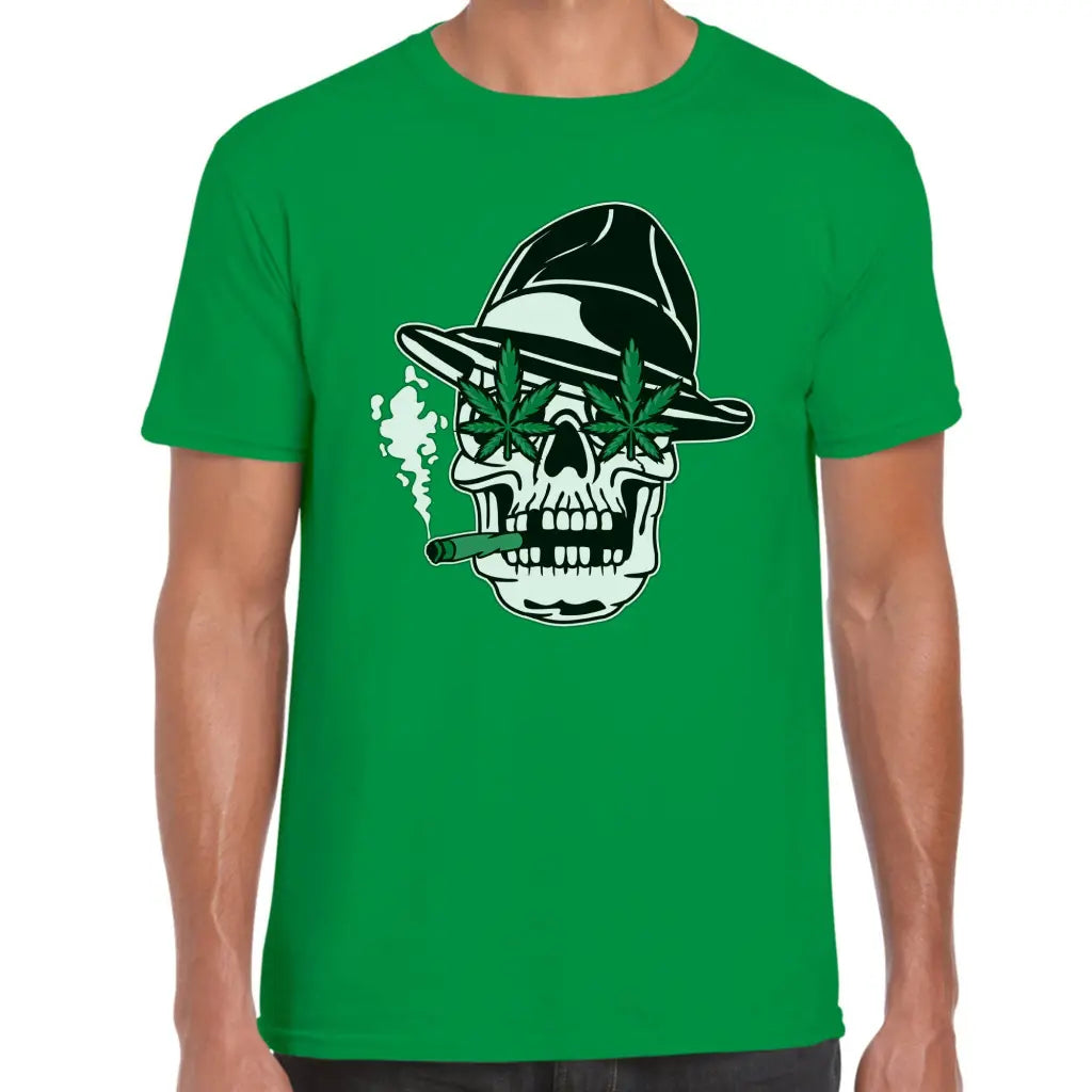 Green Leaf Gangster Skull T-Shirt - Tshirtpark.com