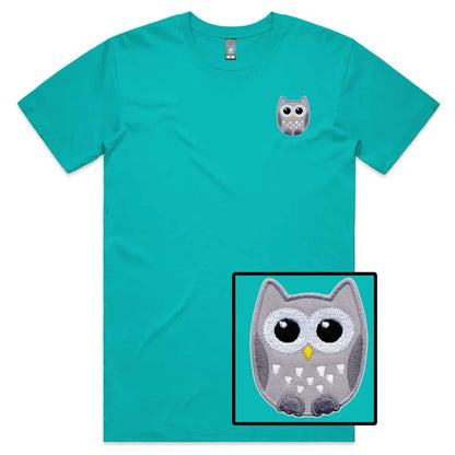Grey Owl Embroidered T-Shirt - Tshirtpark.com