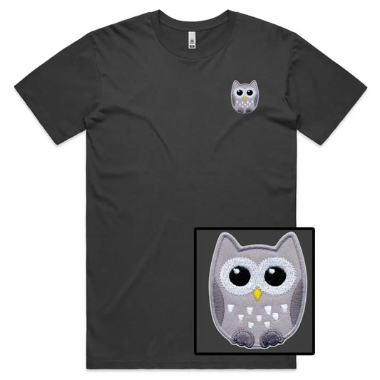 Grey Owl Embroidered T-Shirt - Tshirtpark.com