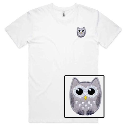 Grey Owl Embroidered T-Shirt - Tshirtpark.com