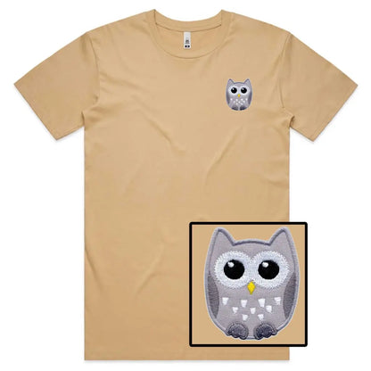 Grey Owl Embroidered T-Shirt - Tshirtpark.com