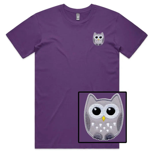 Grey Owl Embroidered T-Shirt - Tshirtpark.com