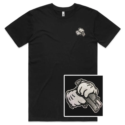 Gun Embroidered T-Shirt - Tshirtpark.com