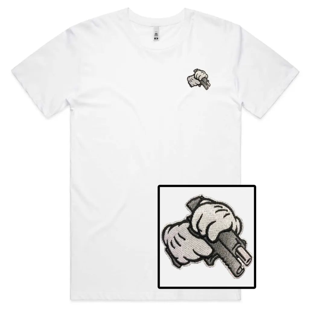 Gun Embroidered T-Shirt - Tshirtpark.com