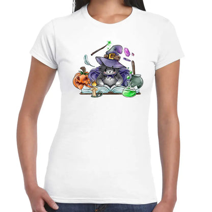 Halloween Witch Cat Ladies T-shirt - Tshirtpark.com