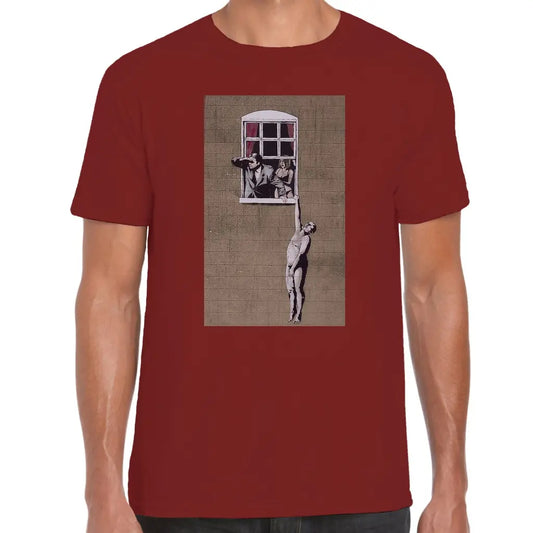 Hanging On The Window Banksy T-Shirt - Tshirtpark.com