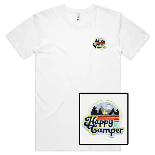 Happy Camper Embroidered T-Shirt - Tshirtpark.com