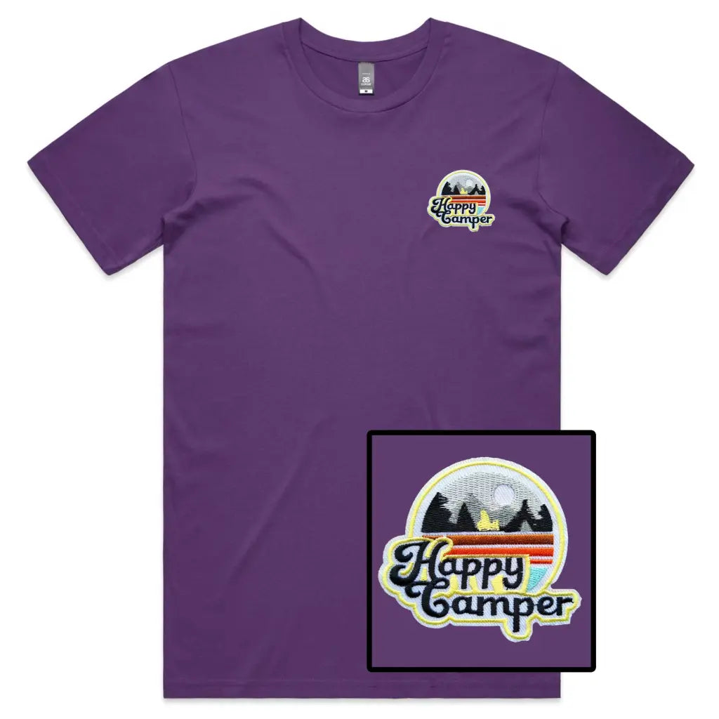 Happy Camper Embroidered T-Shirt - Tshirtpark.com