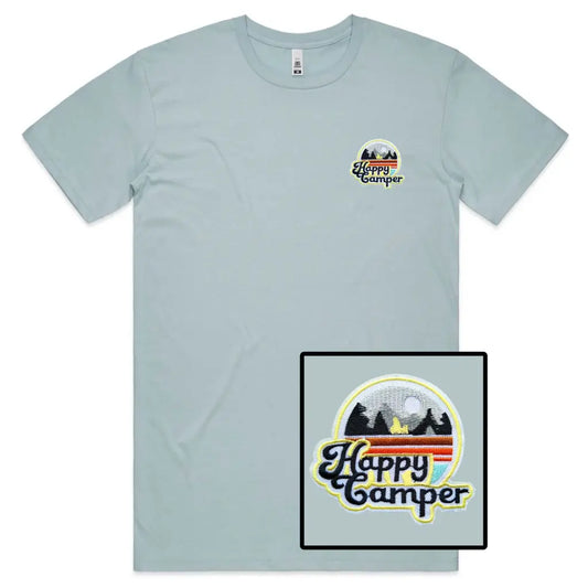 Happy Camper Embroidered T-Shirt - Tshirtpark.com