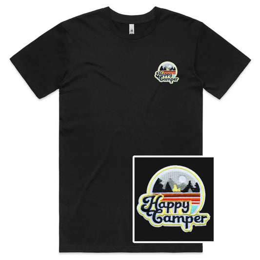 Happy Camper Embroidered T-Shirt - Tshirtpark.com