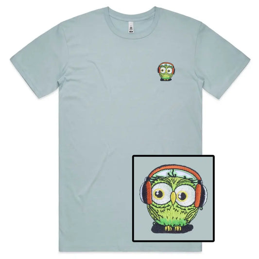 Headphone Owl Embroidered T-Shirt - Tshirtpark.com