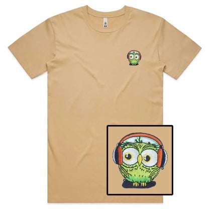 Headphone Owl Embroidered T-Shirt - Tshirtpark.com