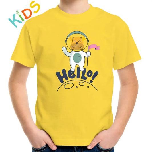 Hello Astronaut Dog Kids T-shirt - Tshirtpark.com