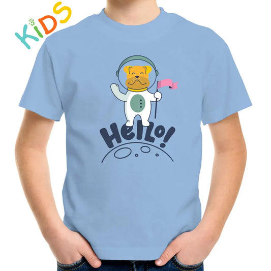 Hello Astronaut Dog Kids T-shirt - Tshirtpark.com