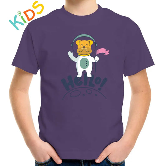 Hello Astronaut Dog Kids T-shirt - Tshirtpark.com