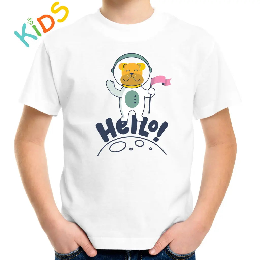 Hello Astronaut Dog Kids T-shirt - Tshirtpark.com